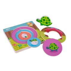 ✅ Puzzles en bois Apli pour s'adapter au cycle de vie - 3 couches différentes - Pièce de tortue - Taille 198x1 en stock