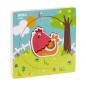 Cycle de vie du puzzle en bois Apli - 3 couches différentes - Morceau de poulet - Taille 198x198x18mm - Guide imprimé - Haute