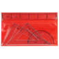 Lot de 4 règles transparentes Safta 30 cm équerre triangle