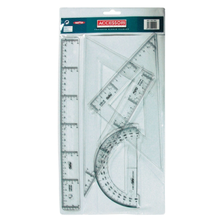 Lot de 4 règles transparentes