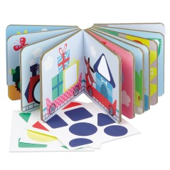 Apli Livre de Stickers Formes Géométriques - Format 100x100x40mm - 10 Pages de Carton Rigide 3mm - 4 Feuilles de Stickers