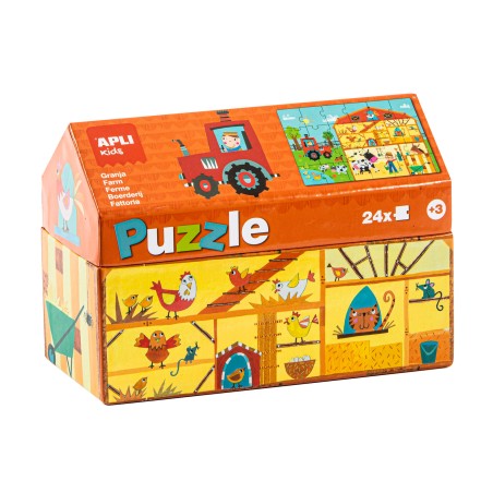 ✅ Apli Kids Puzzle Farm - 24 Pièces de 7x7cm - Design Enfantin et Coloré - Pièces Résistantes et Sécuritair en stock
