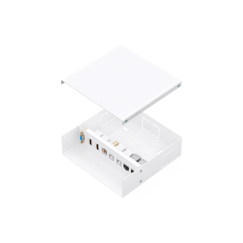 Boîte de connexion VGA HDMI USB RJ45 Cat.6A blanche Boîte de connexion VGA HDMI USB RJ45 Cat.6A blanche