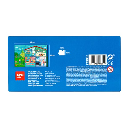 Apli Kids Puzzle House Interior - 24 Pièces de 7x7cm - Design Exclusif pour Enfants, Coloré, Clair et Simple - Pièces