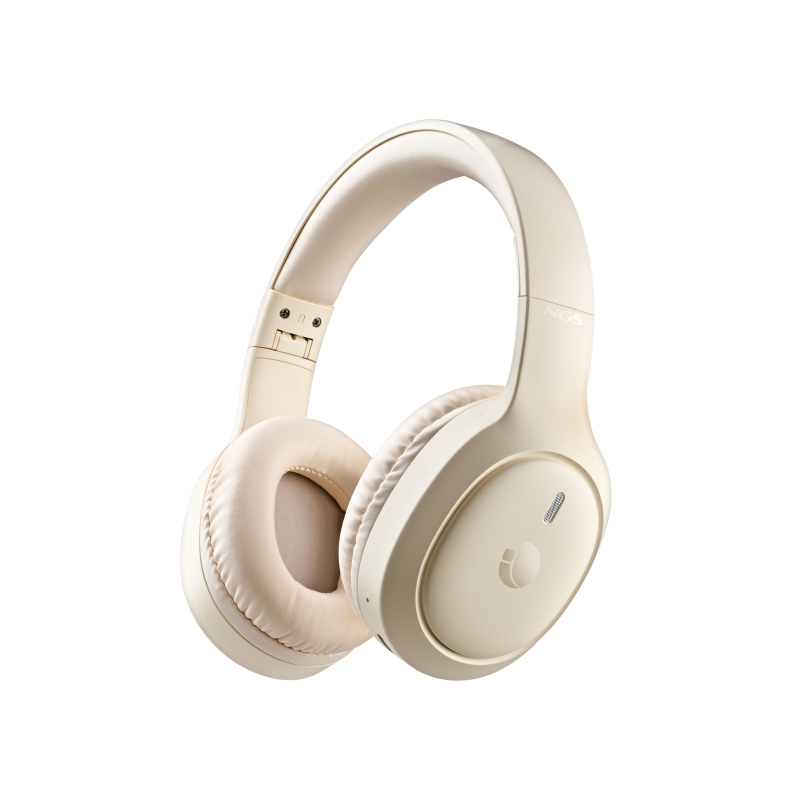 NGS Artica Tempest casque Bluetooth pliable beige