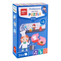 ✅ Puzzle Apli Métiers et Outils - 36 Pièces 7x7 cm - Carton 2mm Finition Brillante - Développe Compétences e en stock