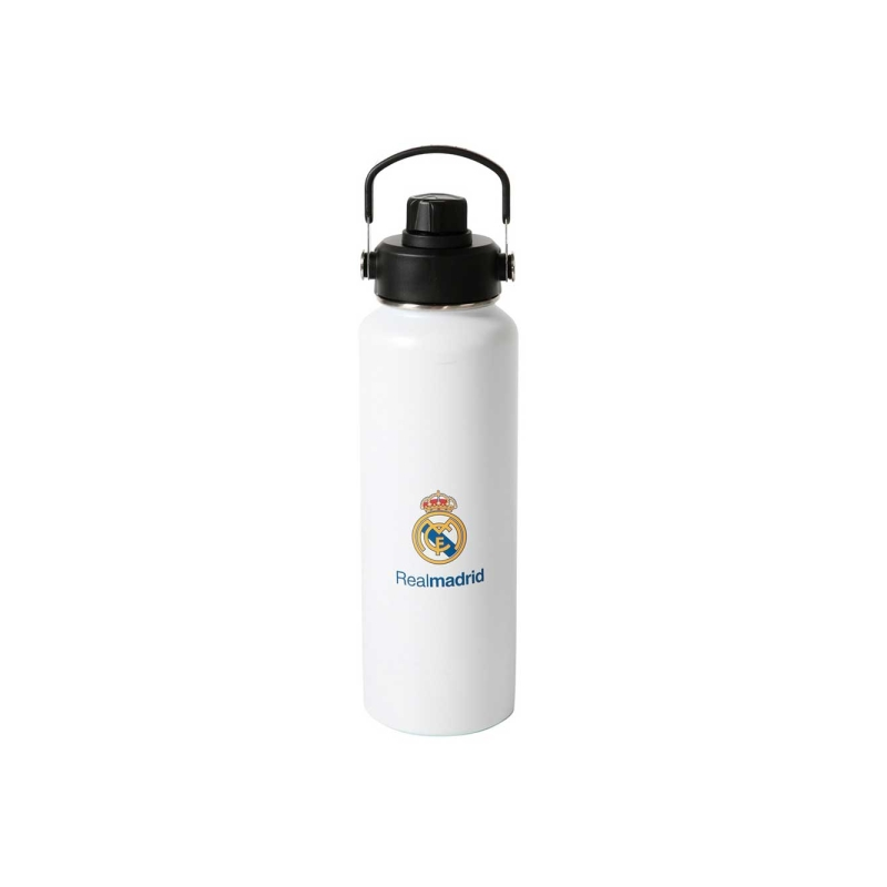 Bouteille isotherme Real Madrid 1,2 L blanche avec paille Bouteille isotherme Real Madrid 1,2 L blanche avec paille