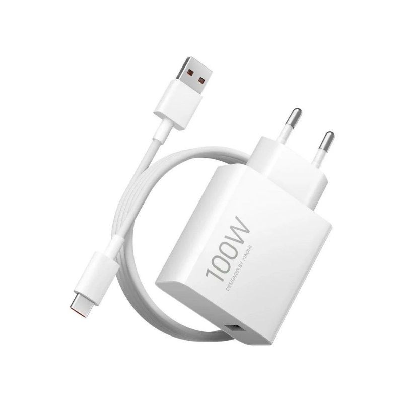 Chargeur mural Xiaomi 100W GaN USB-A blanc avec câble Chargeur mural Xiaomi 100W GaN USB-A blanc avec câble