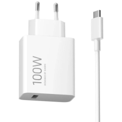 Chargeur mural Xiaomi 100W GaN USB-A blanc avec câble