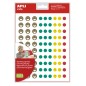 LOT de 5 Apli Mini Happy Face Stickers - 180 autocollants par sac - 4 styles de visage différents - Adhésif amovible - Motiver