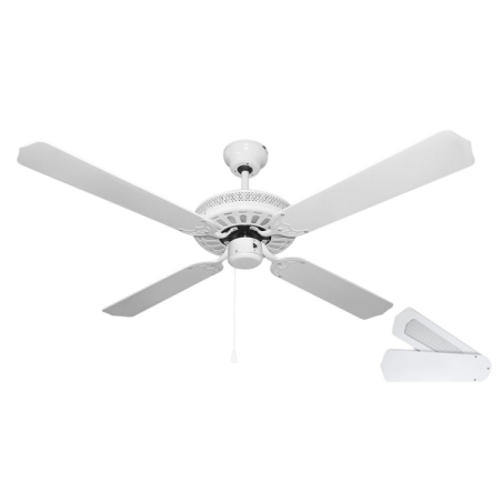ventilateur plafond blanc quatre pales