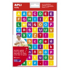 ✅ LOT de 5 Apli Thème Stickers Lettres - 12 Feuilles (840 Autocollants) - Adhésif Amovible - Idéal pour Appre en stock