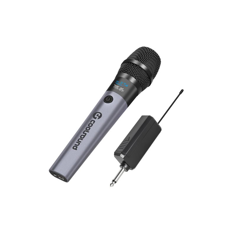 Microphone sans fil UHF Coolsound CS0286 gris avec récepteur Microphone sans fil UHF Coolsound CS0286 gris avec récepteur