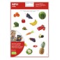 LOT de 5 Apli Autocollants thématiques Aliments réalistes du jardin - 36 autocollants sur 2 feuilles - Images réalistes