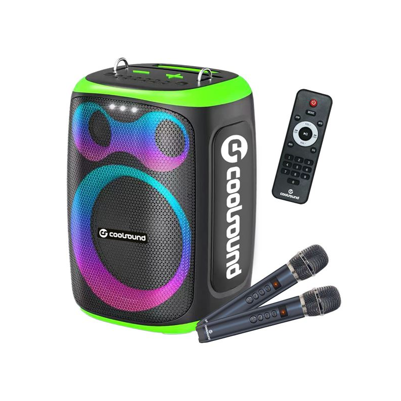 Coolsound Blast enceinte karaoké 8" 60 W verte Bluetooth USB Coolsound Blast enceinte karaoké 8" 60 W verte Bluetooth USB