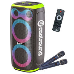 enceinte karaoké verte micros lumineux
