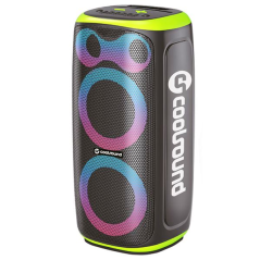 Enceinte karaoké Bluetooth 60 W 2 x 6,5" verte avec micro et éclairage RVB
