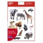 LOT de 5 Apli Thematic Gomets Animaux réalistes de la savane - 144 Gomets - Adhésif amovible - Idéal pour développer la