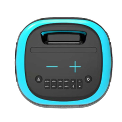 enceinte karaoké bleue micros éclairage