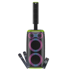enceinte karaoké verte lumières RVB