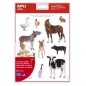 LOT de 5 Apli Stickers Thématiques Réalistes Animaux de la Ferme - 144 Stickers sur 12 Feuilles - Adhésif Amovible - Idéal pour