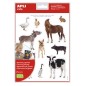 LOT de 5 Sachet Apli de Gomets Thématiques Réalistes Animaux de la Ferme - 24 Gomets - Adhésif Amovible - Développement de la