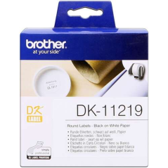 rouleau étiquettes rondes Brother blanc