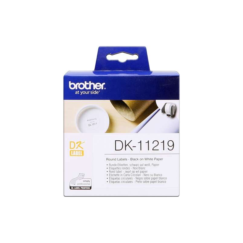 Brother Rouleau étiquettes DK-11219 12 mm blanc 1200 unités Brother Rouleau étiquettes DK-11219 12 mm blanc 1200 unités