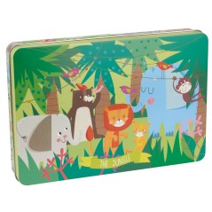 ✅ Apli Kids Jungle Puzzle - 24 Pièces 8x8mm - Boîte Métallique Rectangulaire - Design Exclusif par Martina Ho en stock