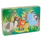 Apli Kids Jungle Puzzle - 24 Pièces 8x8mm - Boîte Métallique Rectangulaire - Design Exclusif par Martina Hogan - Manipulation
