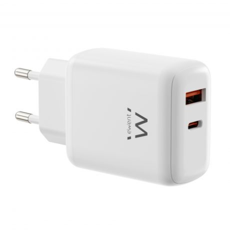 Chargeur blanc Ewent deux ports