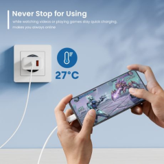 chargeur blanc Ewent deux ports