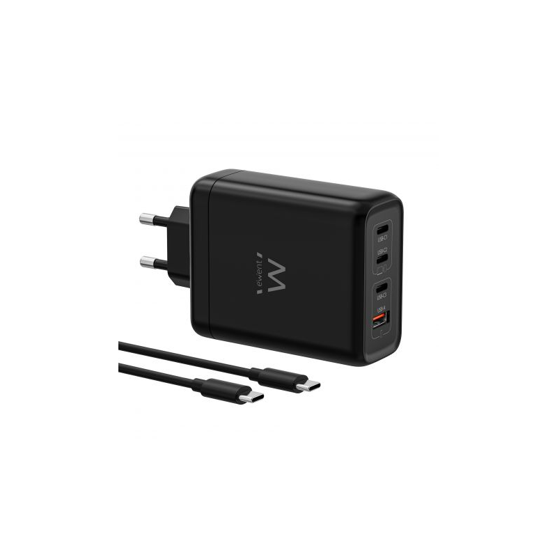 Ewent EW1337 Chargeur GaN 140W 3x USB-C 1x USB-A Noir Ewent EW1337 Chargeur GaN 140W 3x USB-C 1x USB-A Noir