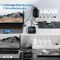 chargeur noir Ewent quatre ports