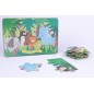 Apli Kids Jungle Puzzle - 24 Pièces 8x8mm - Boîte Métallique Rectangulaire - Design Exclusif par Martina Hogan - Manipulation