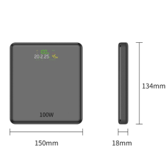 batterie externe noire écran LED