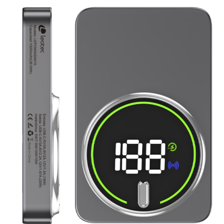 batterie externe grise Leotec