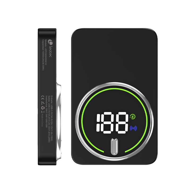Leotec Powerbank 10000 mAh Noir PD 20W Qi 15W Leotec Powerbank 10000 mAh Noir PD 20W Qi 15W