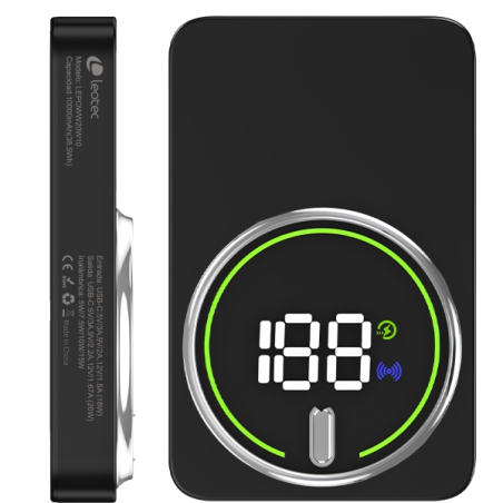 batterie externe noire Leotec