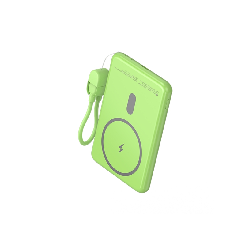 Batterie externe Leotec 5000 mAh sans fil PD 20W Qi 15W verte Batterie externe Leotec 5000 mAh sans fil PD 20W Qi 15W verte