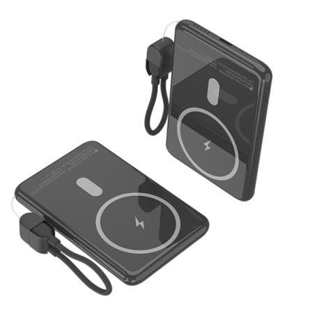 Batterie externe sans fil Leotec 5000 mAh PD 20W Qi 15W Noir