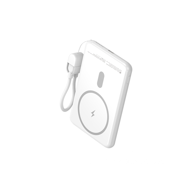Batterie externe Leotec 5000 mAh sans fil PD 20W Qi 15W blanche Batterie externe Leotec 5000 mAh sans fil PD 20W Qi 15W blanche