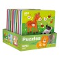 Apli Exposant de Puzzles en Bois Emboîtables Thème Enfants Animaux - 20x20 cm - 9 Puzzles avec Guide Imprimé - Haute Valeur