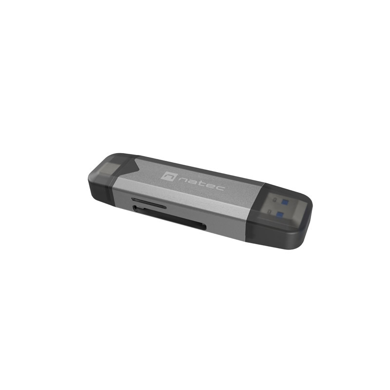 Natec Scarab 3 lecteur de cartes SD MicroSD USB-A USB-C gris Natec Scarab 3 lecteur de cartes SD MicroSD USB-A USB-C gris