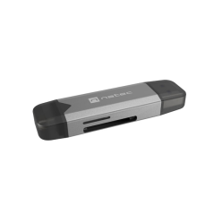 Natec Scarab 3 lecteur de cartes SD MicroSD USB-A USB-C gris
