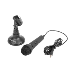 microphone de bureau noir Natec
