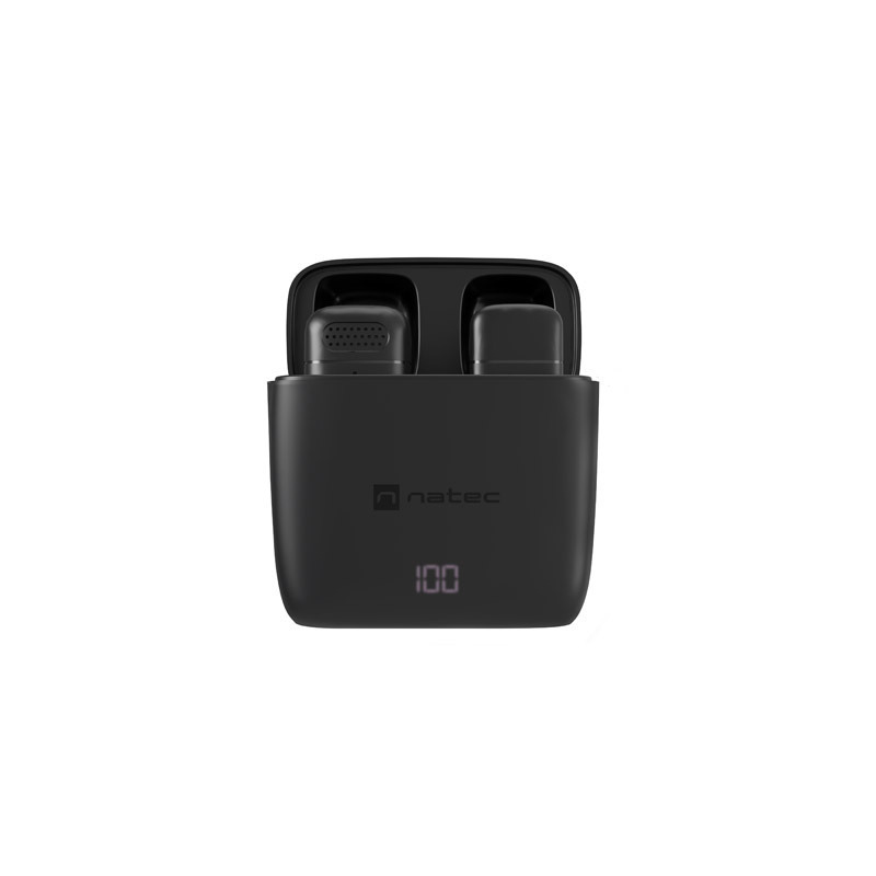 Microphone cravate sans fil USB-C Natec Hopper noir 48 kHz