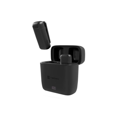 Microphone cravate sans fil USB-C Natec Hopper noir 48 kHz