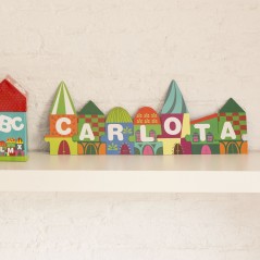 Apli Puzzle Lettres Petites Maisons - 40 Pièces de Tailles Différentes - Manipulation Facile et Pièces Résistantes - Carton 2mm