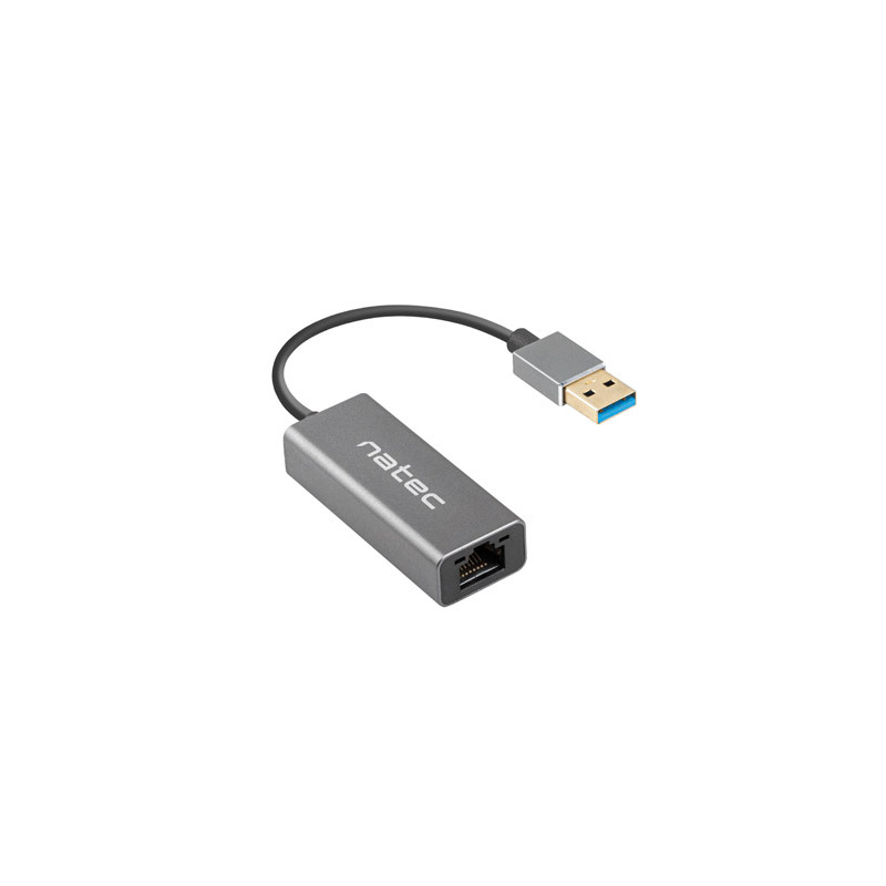 Adaptateur Ethernet USB 3.0 vers RJ45 1 Gb Natec Cricket gris Adaptateur Ethernet USB 3.0 vers RJ45 1 Gb Natec Cricket gris